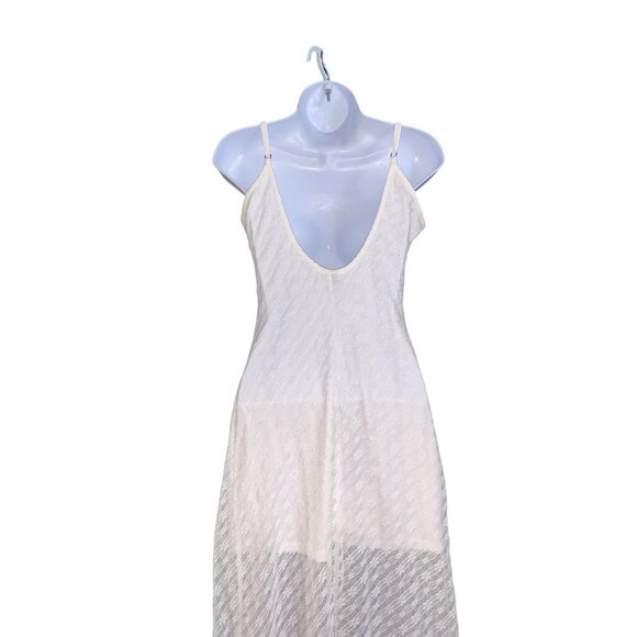 Wild Fable Womens White Sleeveless Lace Textured Maxi Slip Dress Size Large - Picture 9 of 12
